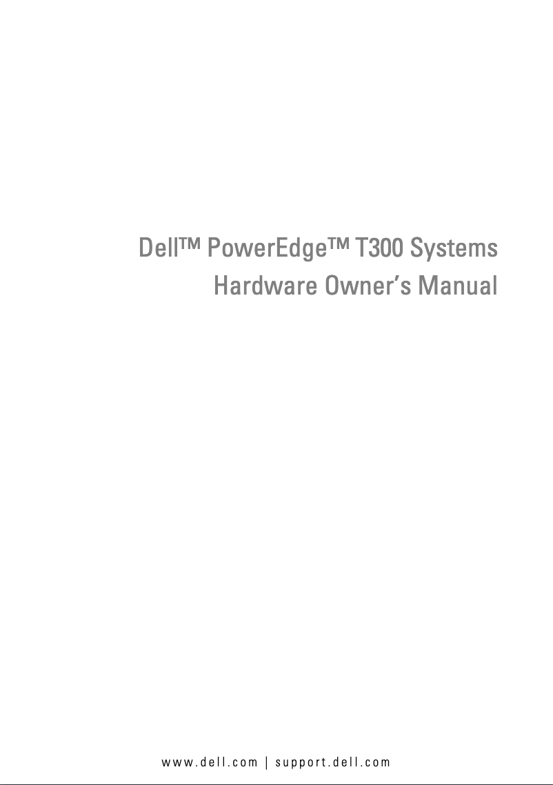 Page n°1 - Manuel utilisateur Dell PowerEdge T300