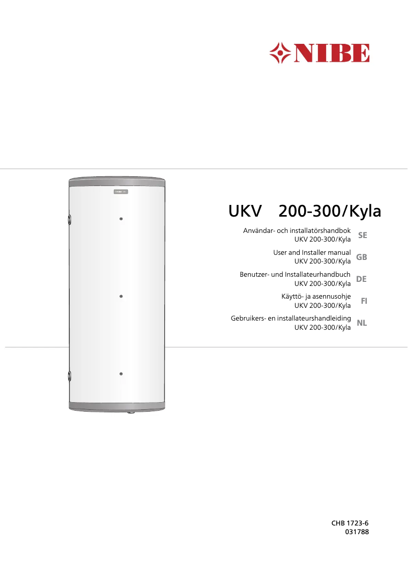 Page 1 de la notice Manuel utilisateur Nibe UKV 200-300