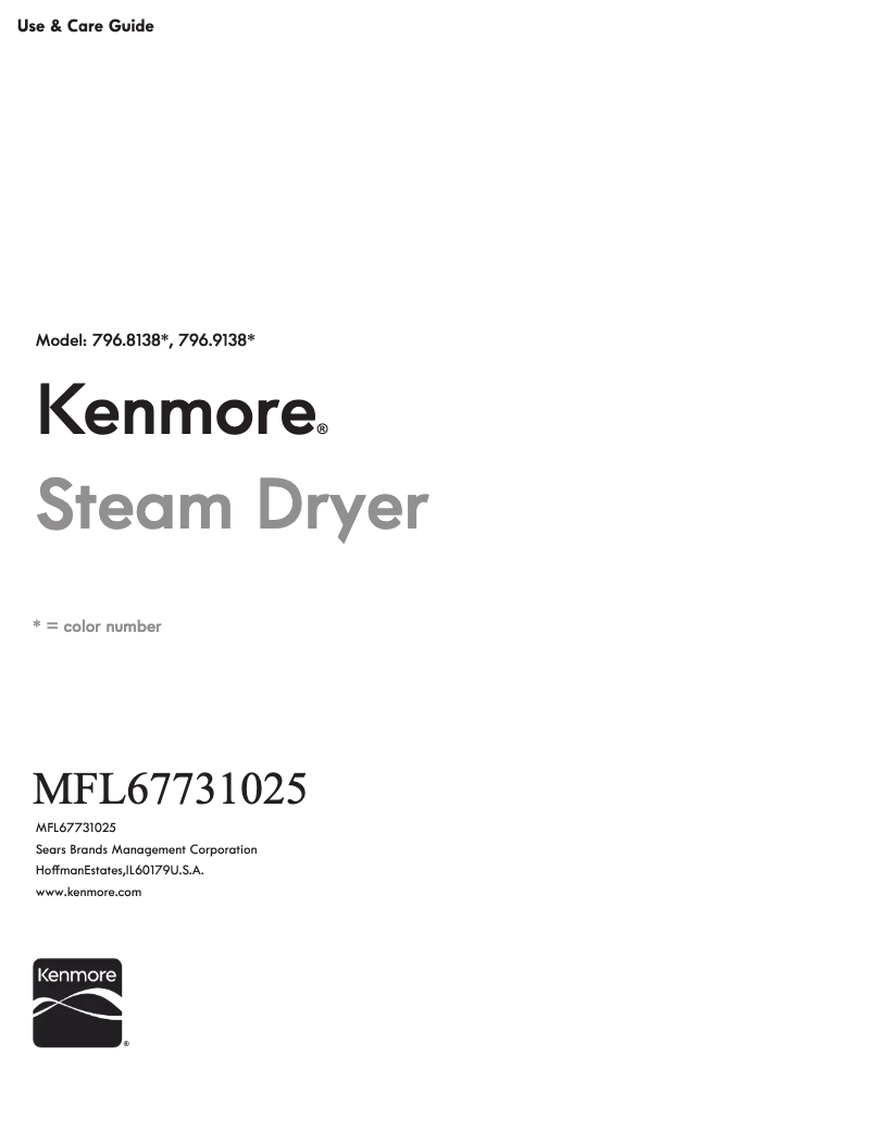 Page 1 de la notice Manuel utilisateur Kenmore 796.81383