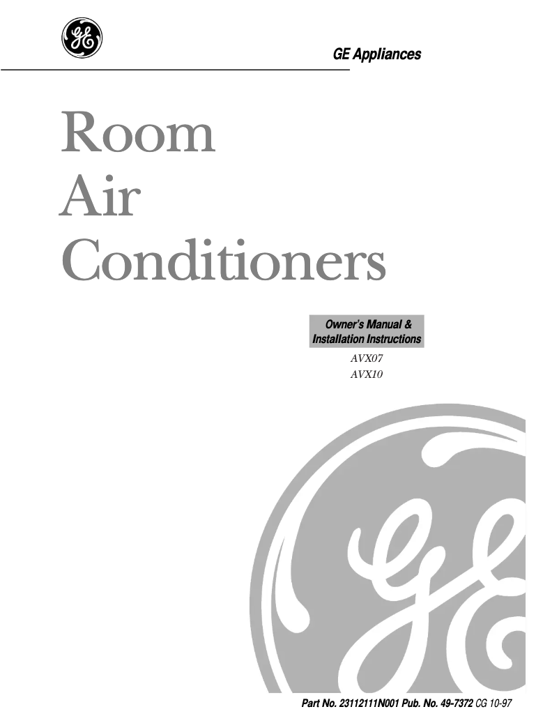 Image de la première page du manuel de l'appareil AVX07FB