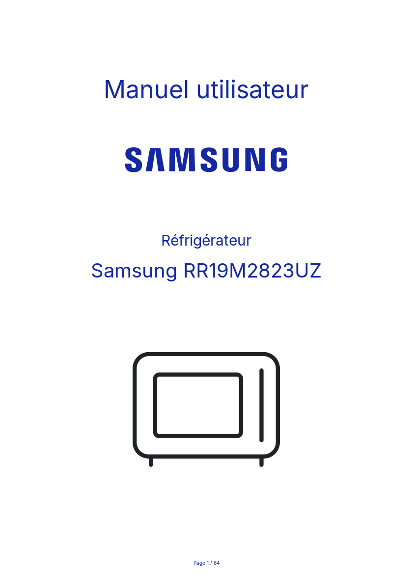 Image de la première page du manuel de l'appareil RR19M2823UZ