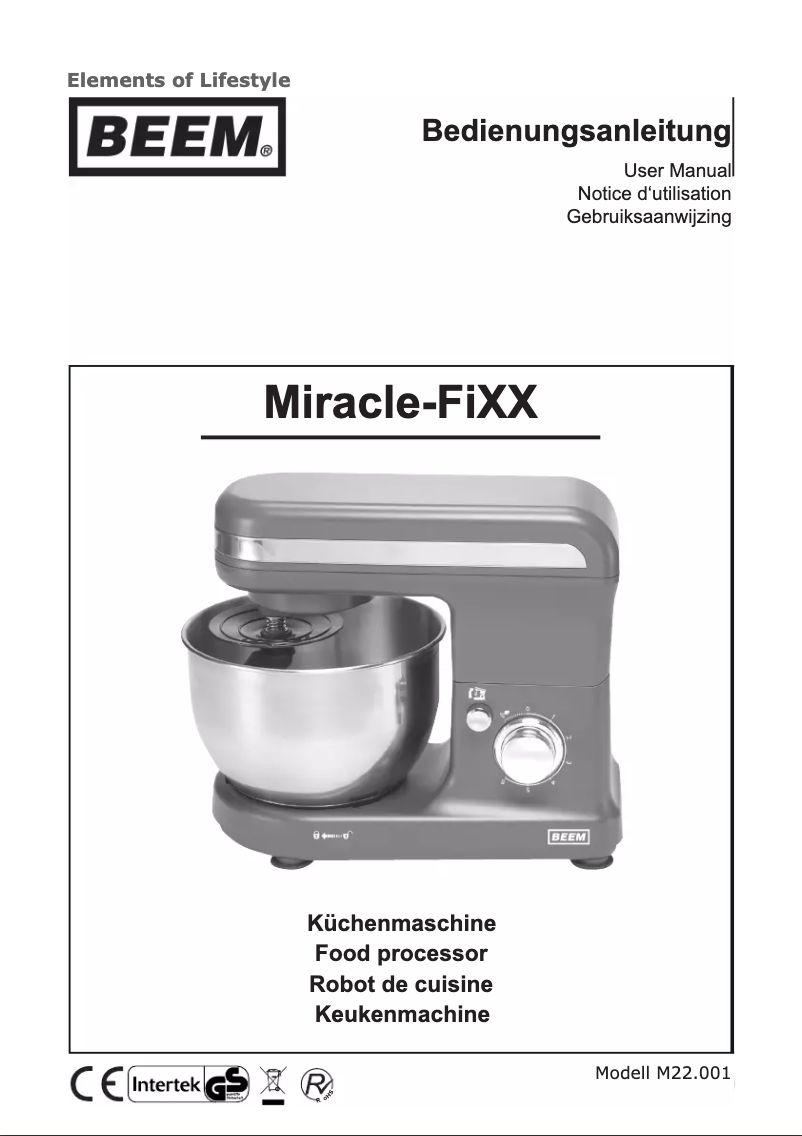 Page n°1 - Manuel utilisateur BEEM Miracle-FiXX