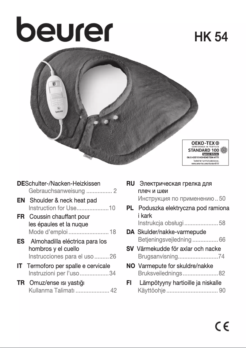 Page n°1 - Manuel d'utilisation et d'entretien Beurer HK 54