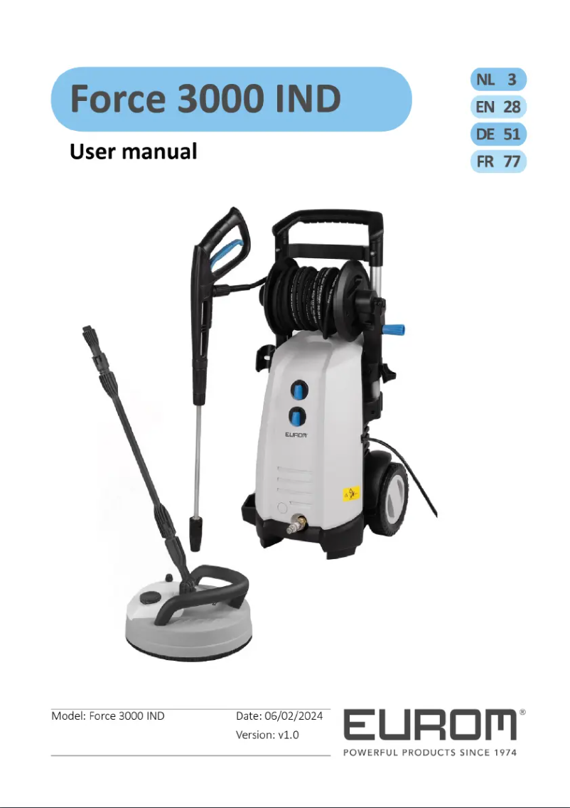 Page 1 de la notice Manuel utilisateur Eurom Force 3000IND