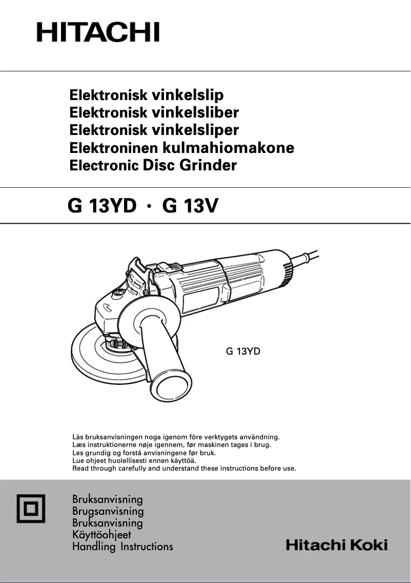 Page 1 de la notice Manuel utilisateur Hitachi G 13YD
