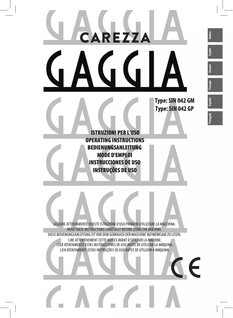 Page 1 de la notice Manuel utilisateur Gaggia RI8527