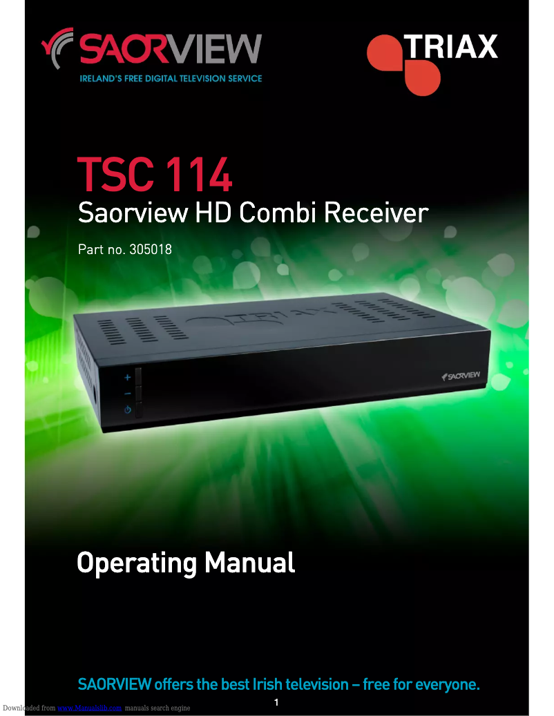 Page 1 de la notice Manuel utilisateur Triax Saorview TSC 114