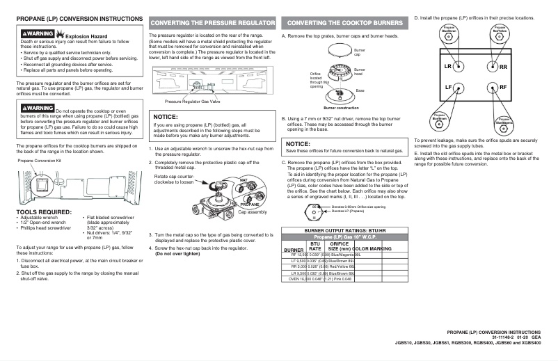 Page 1 of the manual Instructions / Assembly GE JGBS61DPBB