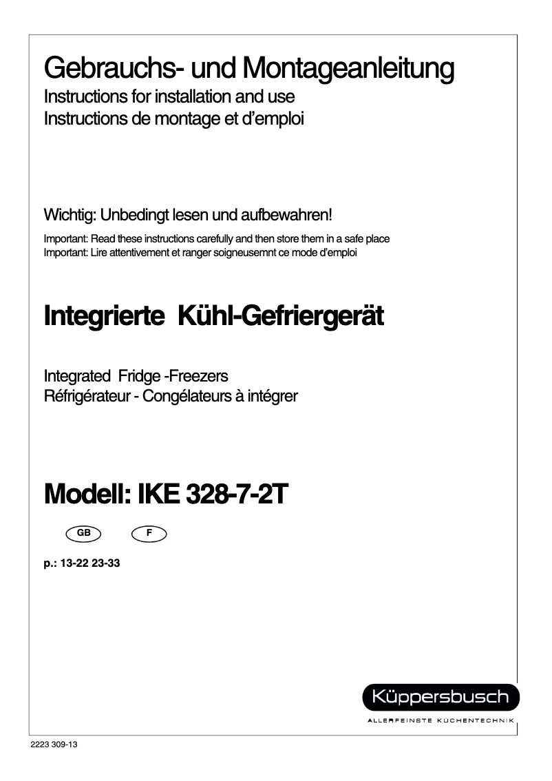 Página 1 del manual Manual de usuario Küppersbusch IKE 328-7-2 T