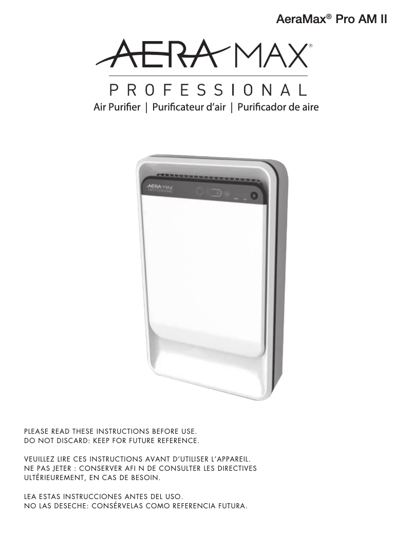 Image de la première page du manuel de l'appareil AeraMax Professional 2