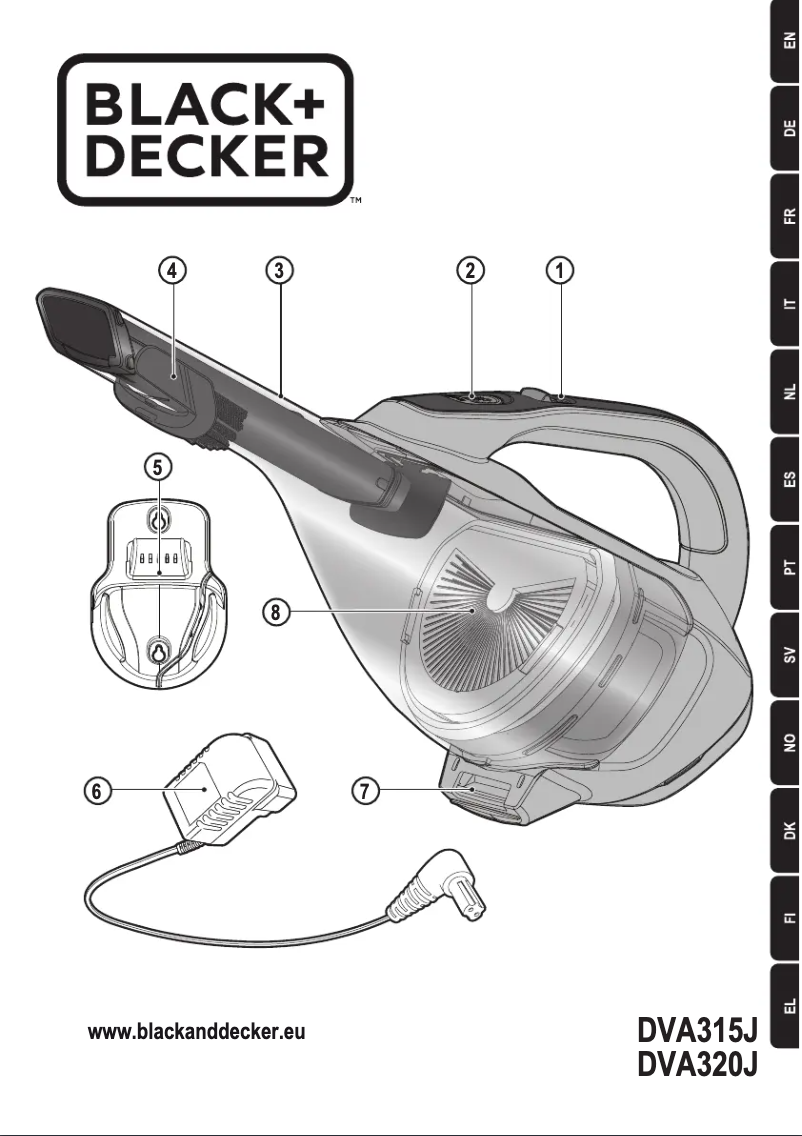 Page 1 de la notice Manuel utilisateur Black & Decker Dustbuster DVA315J