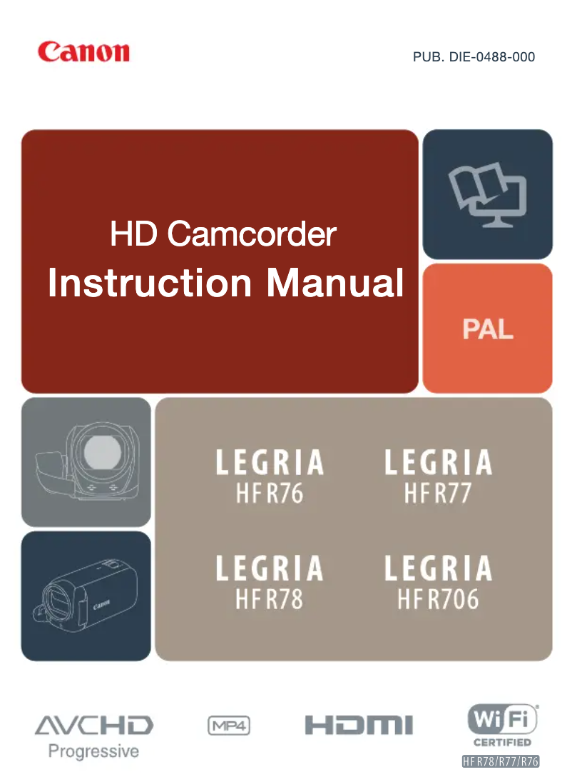 Image de la première page du manuel de l'appareil LEGRIA HF R78