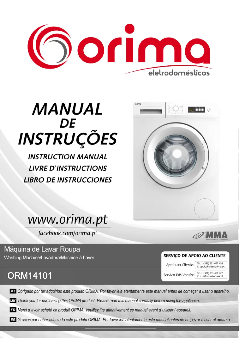 Page 1 de la notice Manuel utilisateur Orima ORM-14101