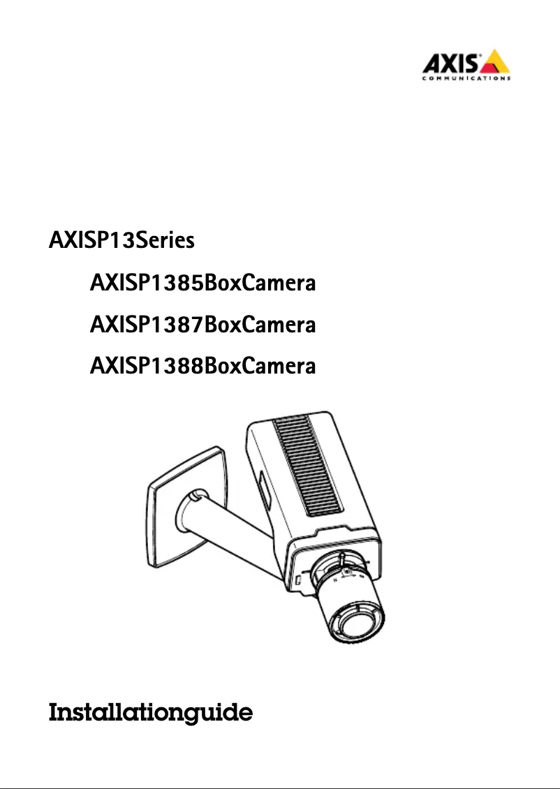 Page 1 of the manual User Manual Axis P1388