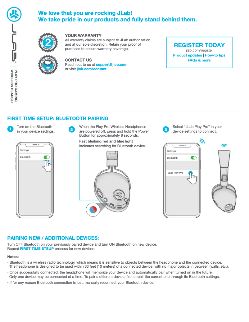 Image de la première page du manuel de l'appareil Play Gaming Wireless Headset