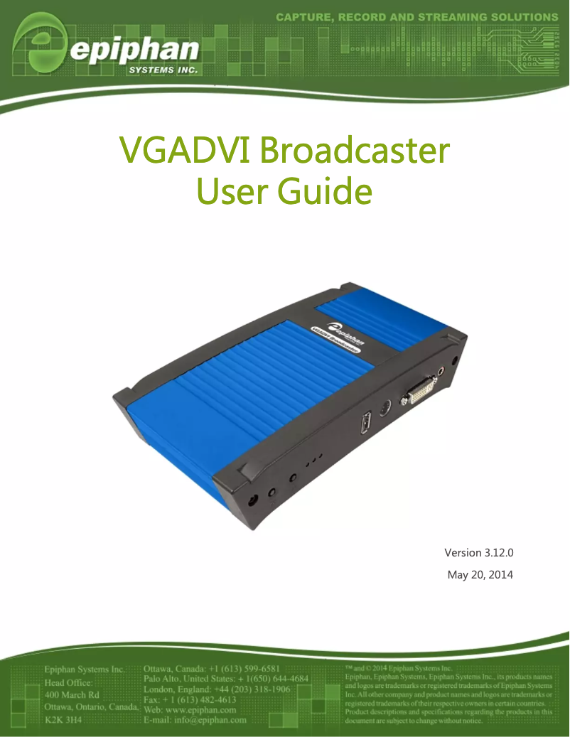 Image de la première page du manuel de l'appareil VGADVI