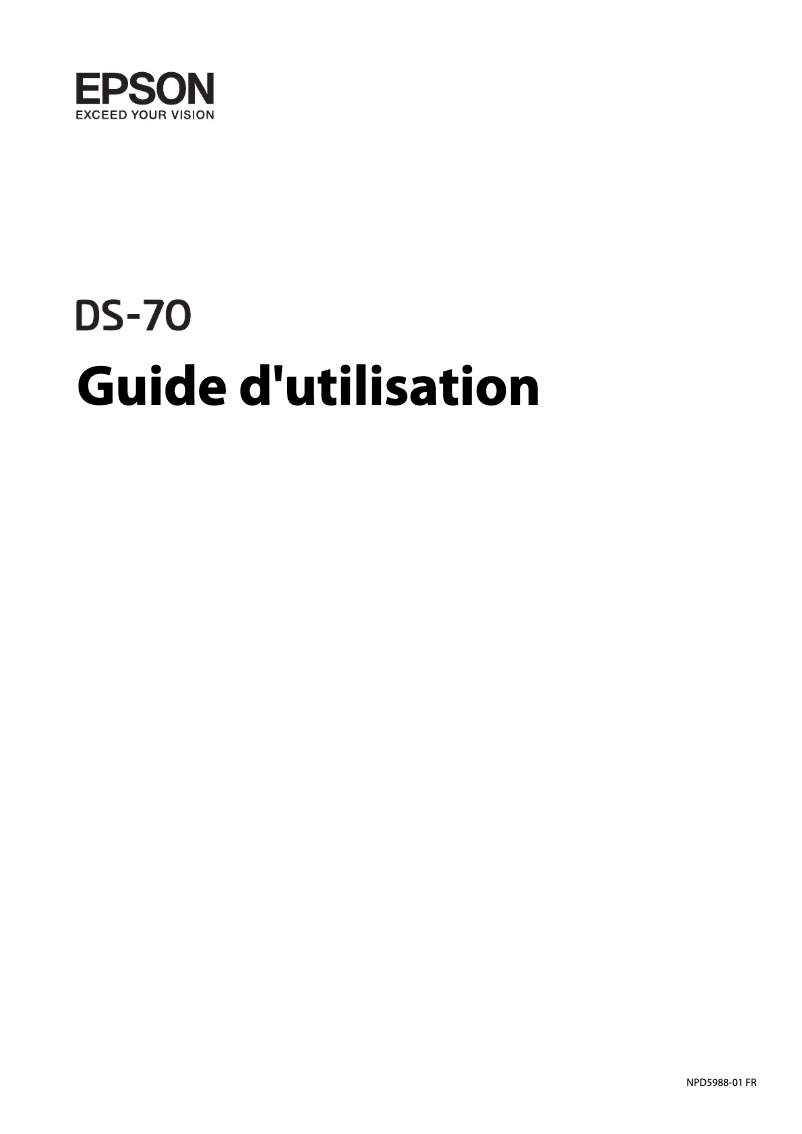 Image de la première page du manuel de l'appareil WorkForce DS-70