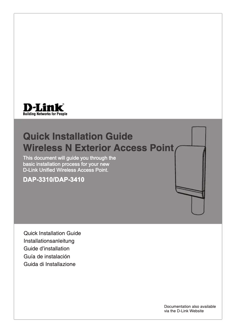 Page 1 de la notice Guide d'installation D-Link DAP-3410