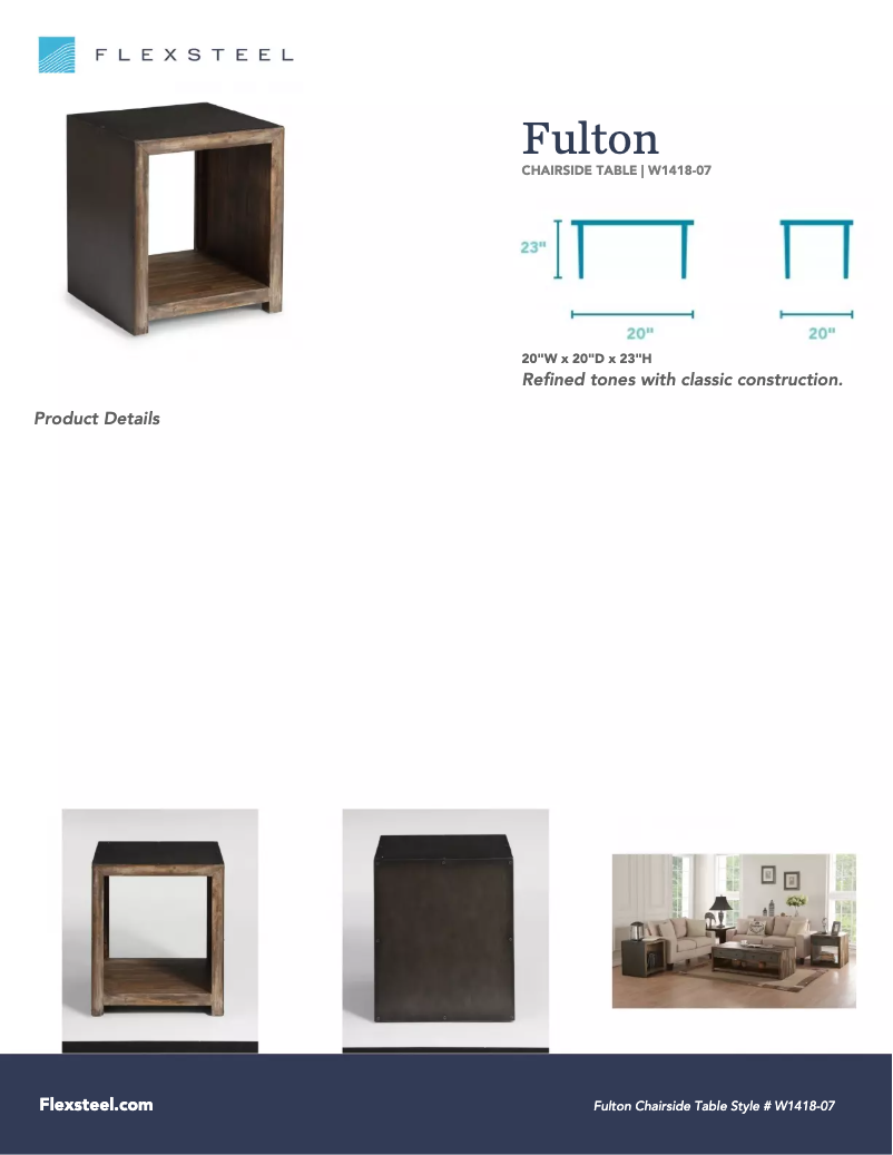 Page 1 de la notice Manuel utilisateur Flexsteel Fulton W1418-07