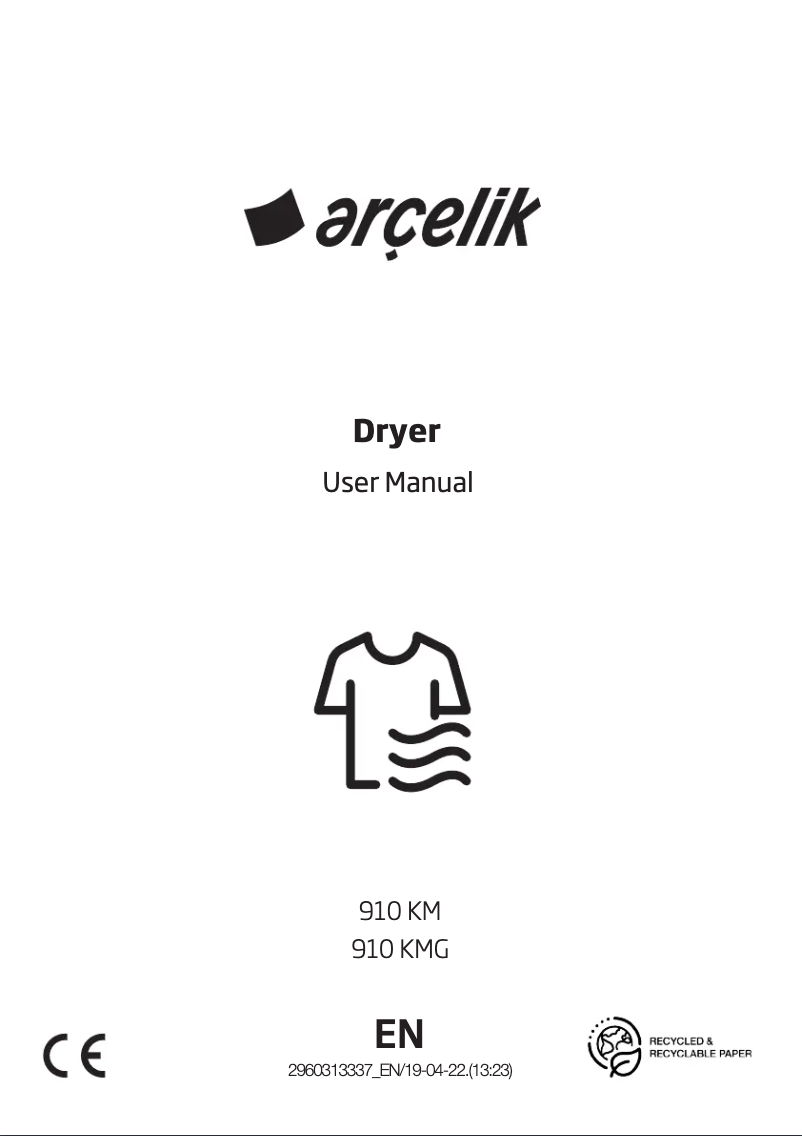 Page 1 de la notice Manuel utilisateur Arçelik 910 KM