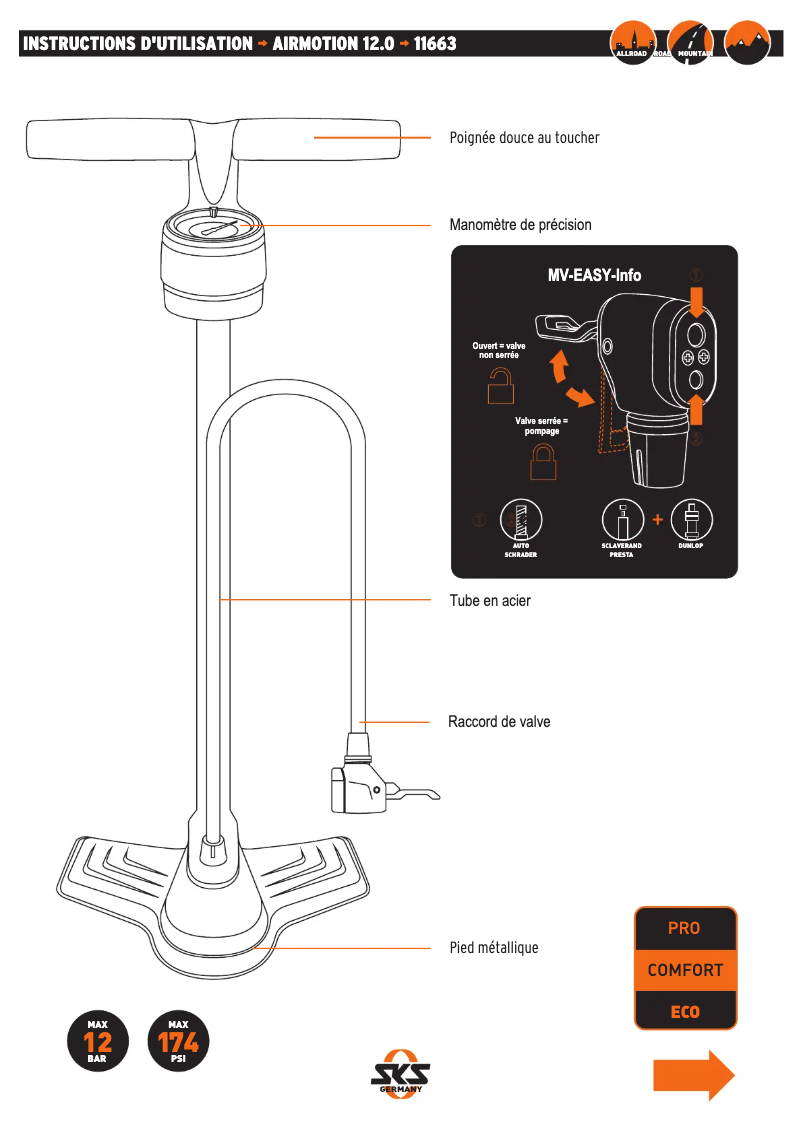 Page 1 de la notice Manuel utilisateur SKS Airmotion 12.0