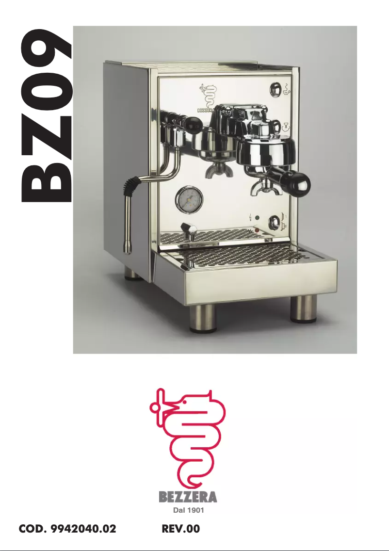 Page 1 de la notice Manuel utilisateur Bezzera BZ09