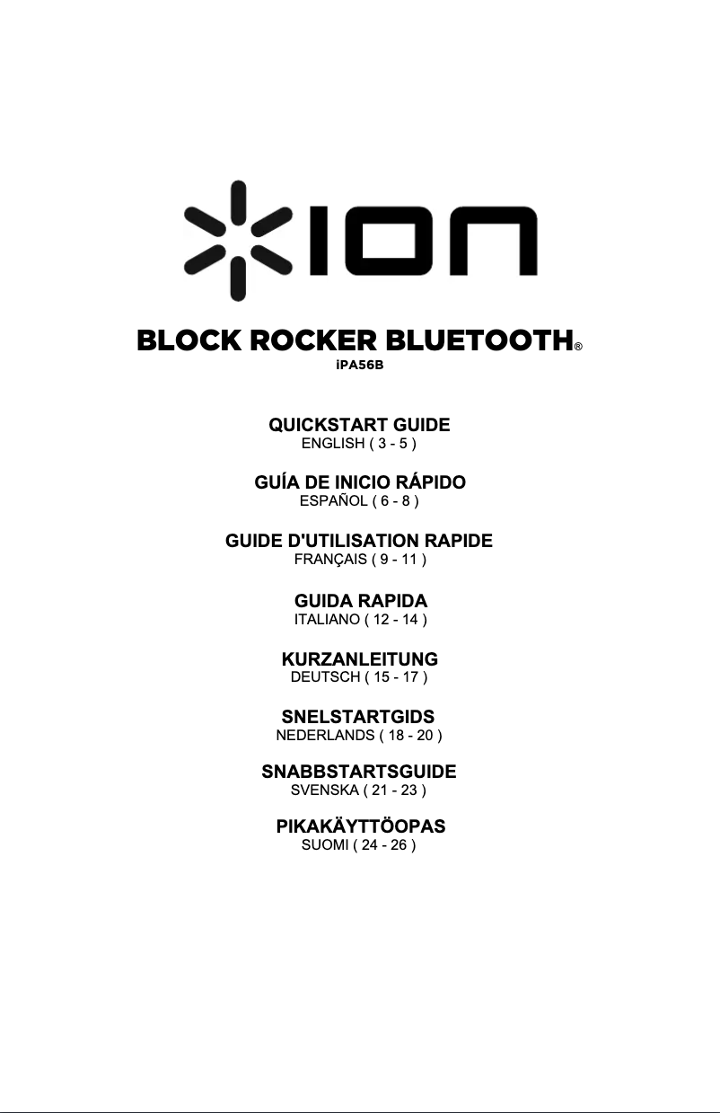 Page 1 de la notice Manuel utilisateur ION Block Rocker Bluetooth iPA56B