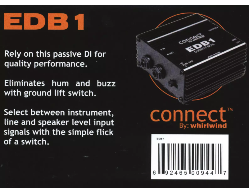 Page n°1 - Manuel utilisateur Whirlwind Connect EDB-1