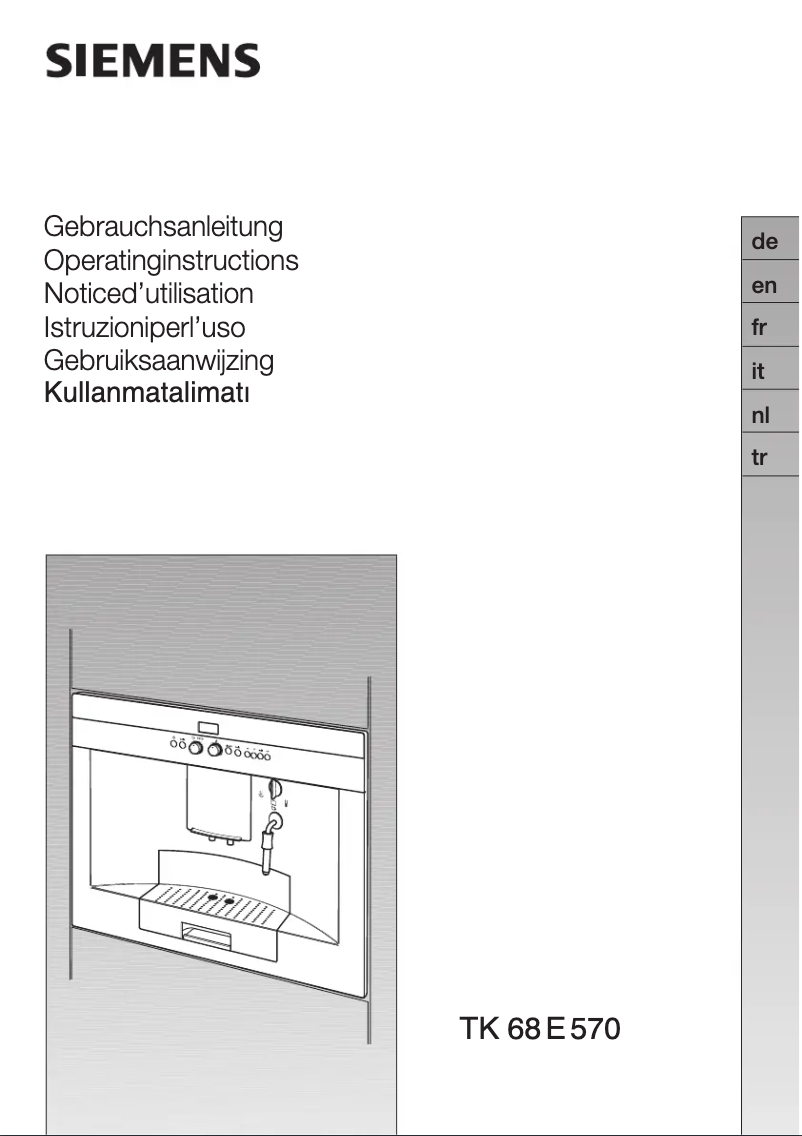 Page n°1 - Manuel utilisateur Siemens TK68E570