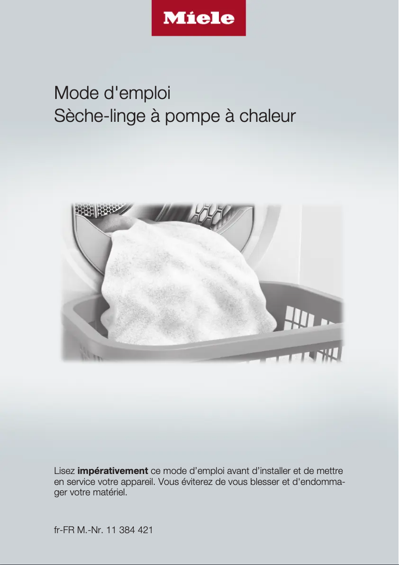 Page n°1 - Manuel utilisateur Miele TWR 780 WP