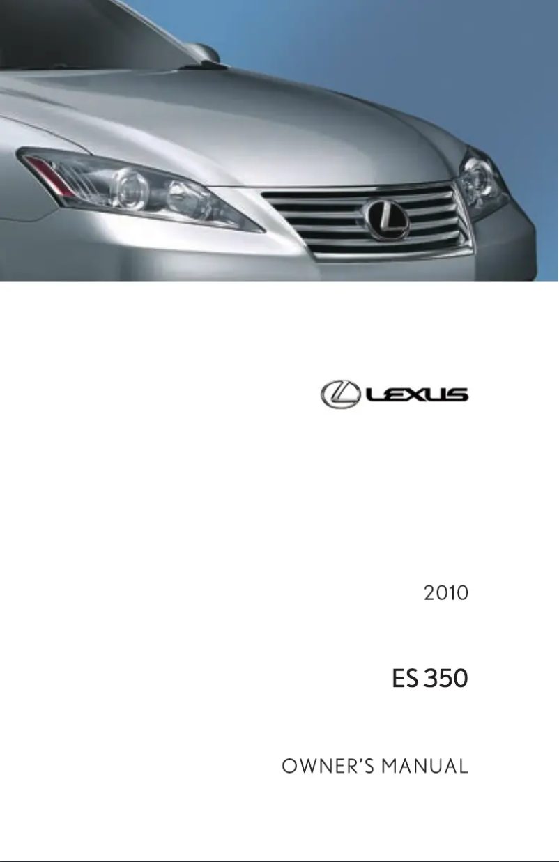 Page 1 de la notice Manuel utilisateur Lexus ES 350 (2010)