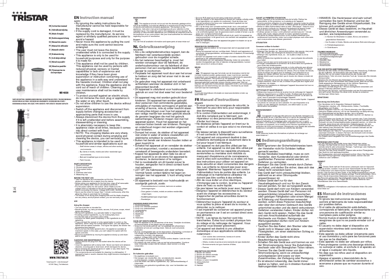 Page 1 de la notice Manuel utilisateur TriStar MX-4838