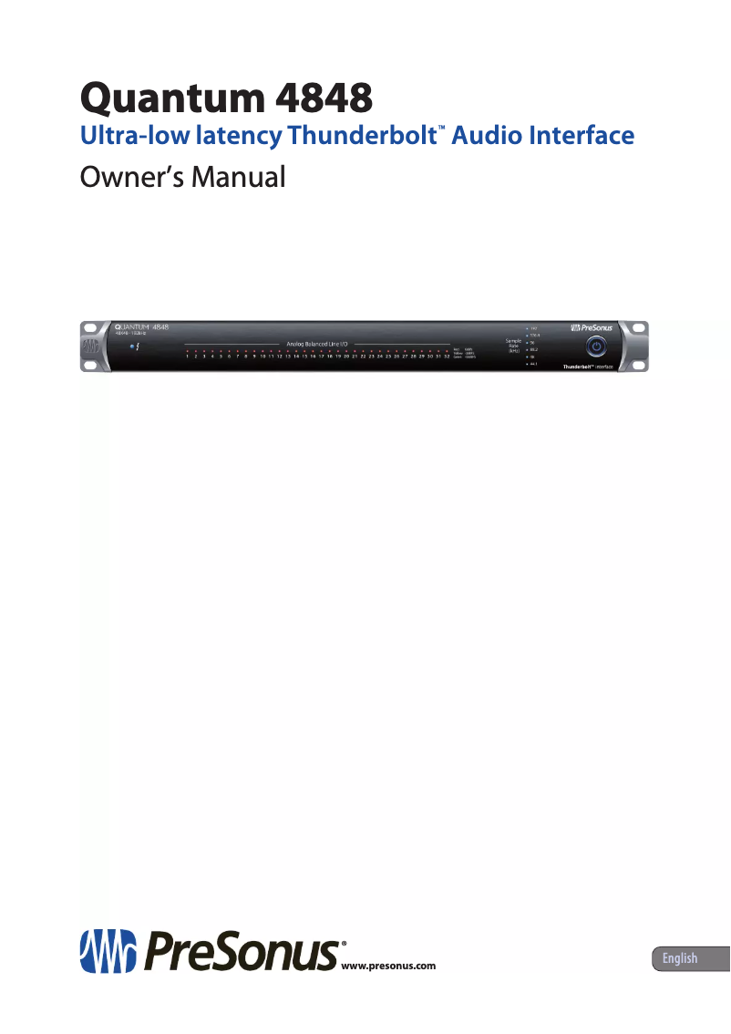Page 1 de la notice Manuel utilisateur PreSonus Quantum 4848