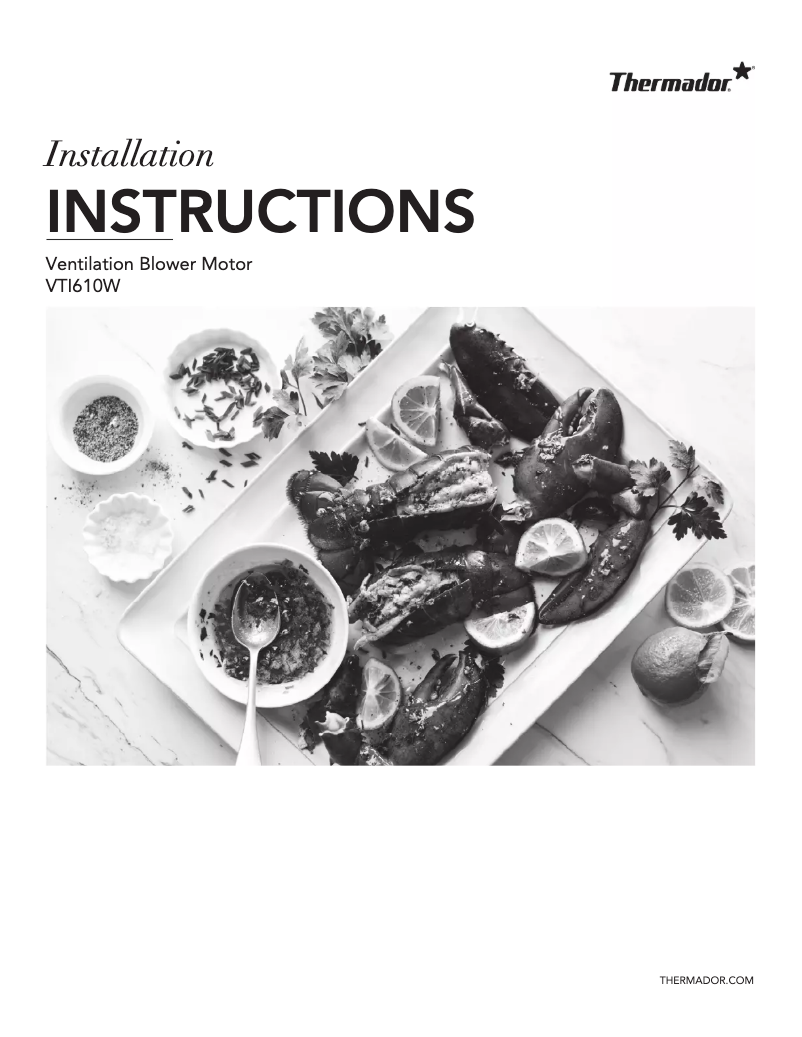 Page n°1 - Guide d'installation Thermador VTI610W