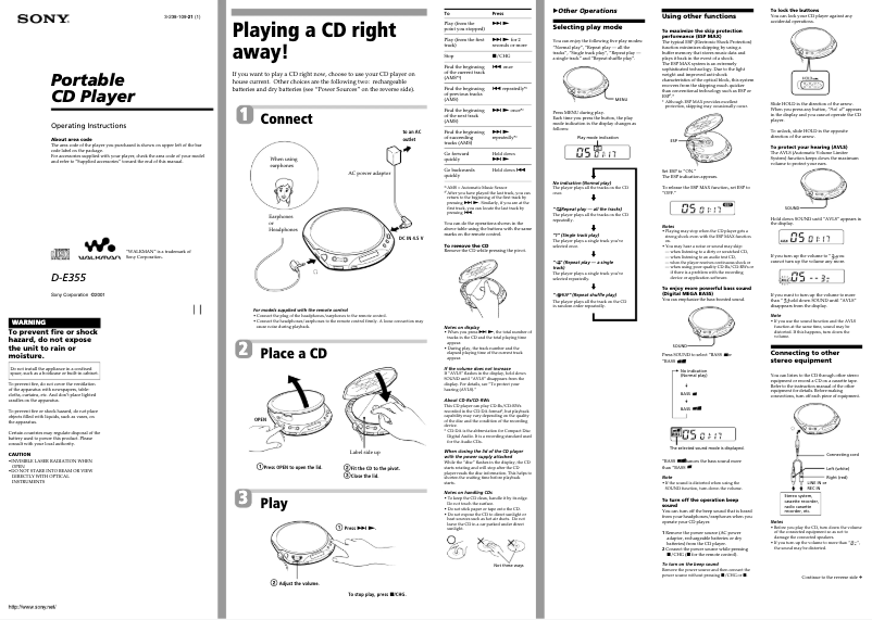 Image de la première page du manuel de l'appareil D-E355