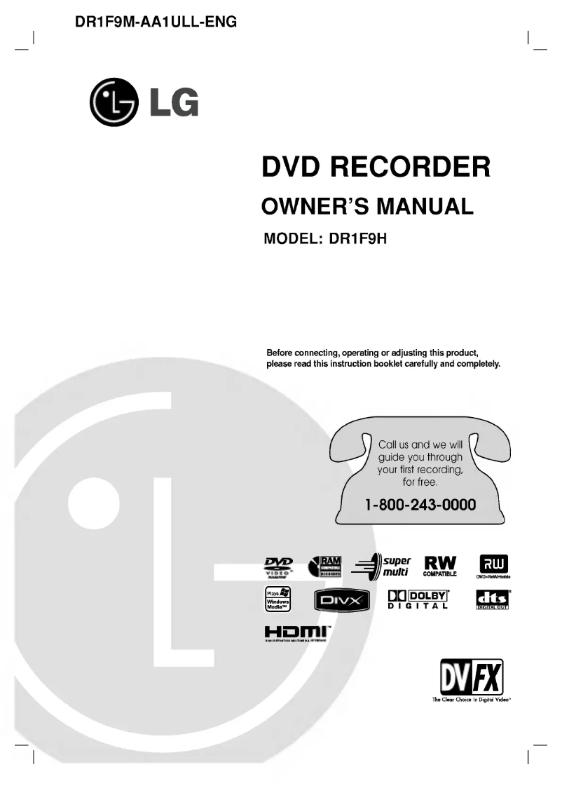 Page n°1 - Manuel utilisateur LG DR1F9H