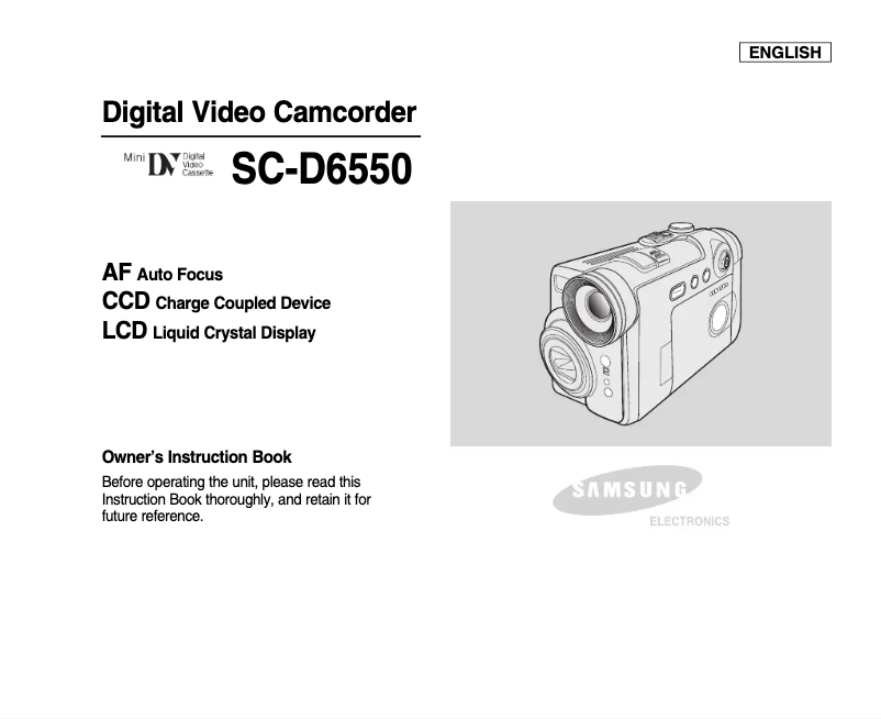 Page 1 de la notice Manuel utilisateur Samsung SC-D6550