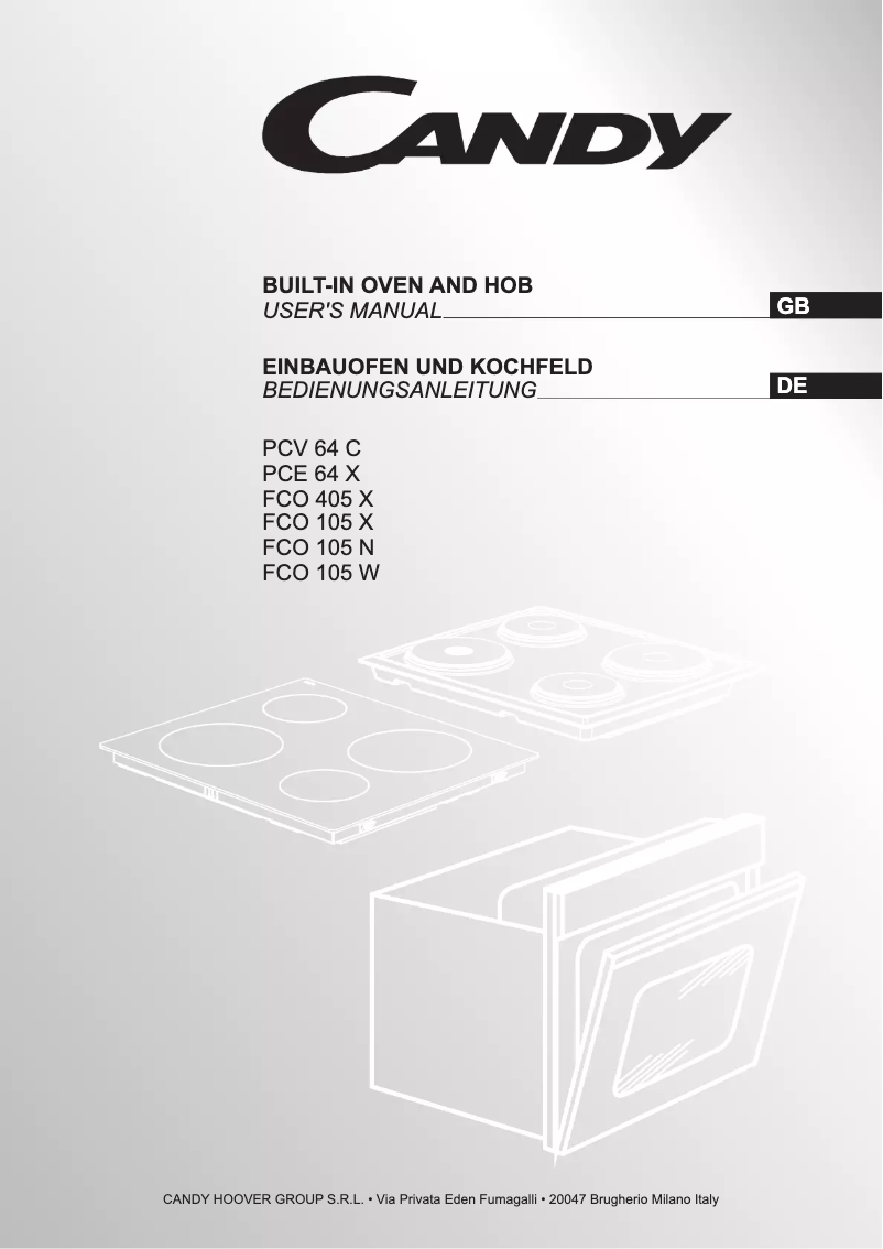 Page n°1 - Manuel utilisateur Candy FCO105/6X