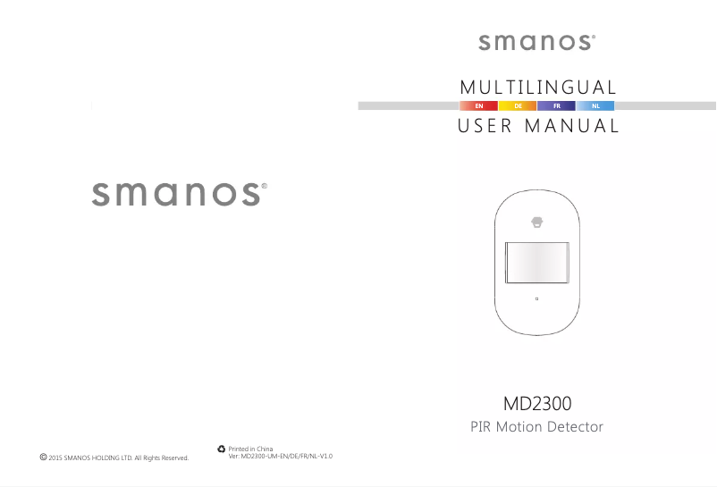 Página 1 del manual Manual de usuario smanos MD2300 PIR