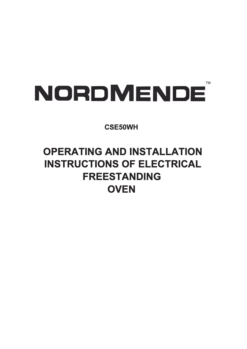 Página 1 del manual Manual de usuario Nordmende CSE50WH