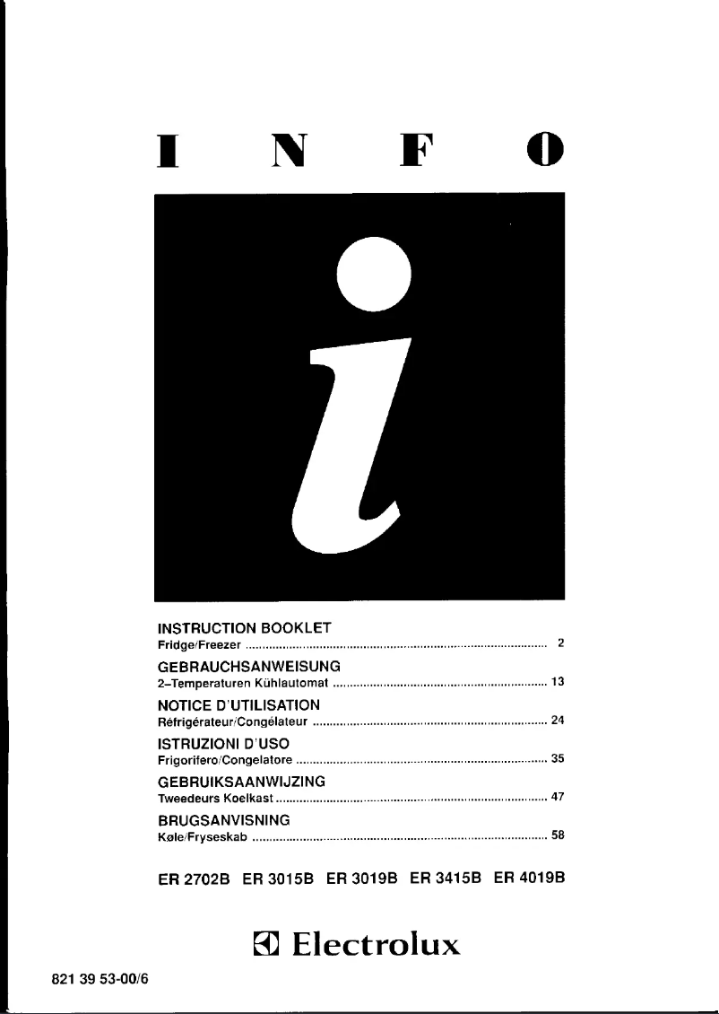 Image de la première page du manuel de l'appareil ER3019B