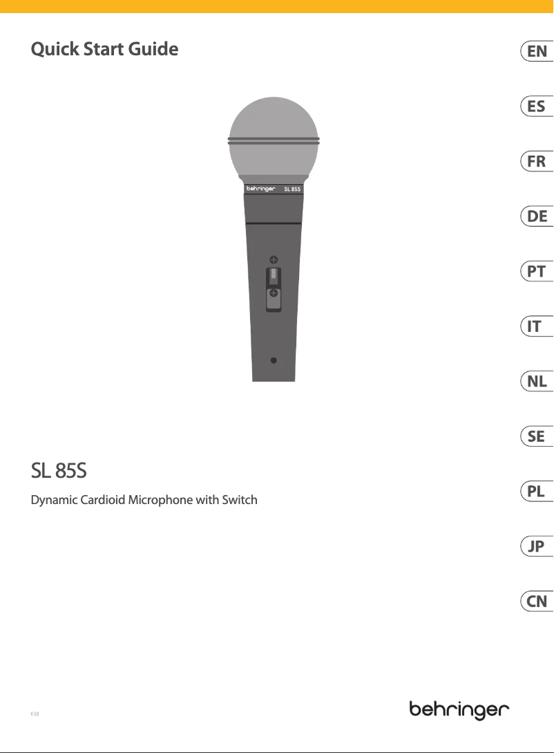 Imagen de la primera página del manual del dispositivo SL 85S