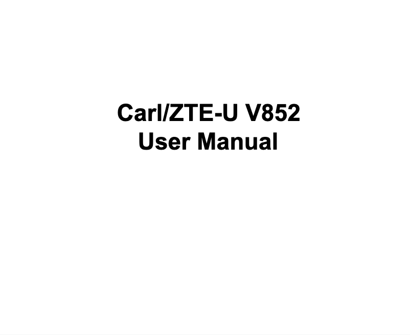Image de la première page du manuel de l'appareil U-V852