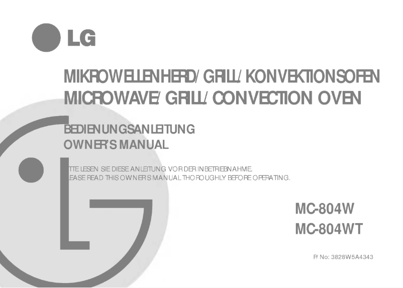 Page 1 de la notice Manuel utilisateur LG MC-804W