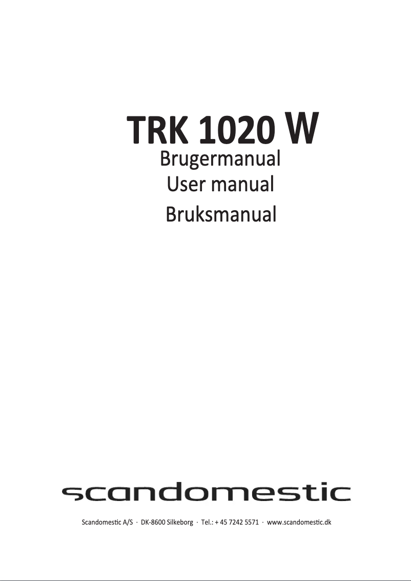 Page n°1 - Manuel utilisateur Scandomestic TRK 1020