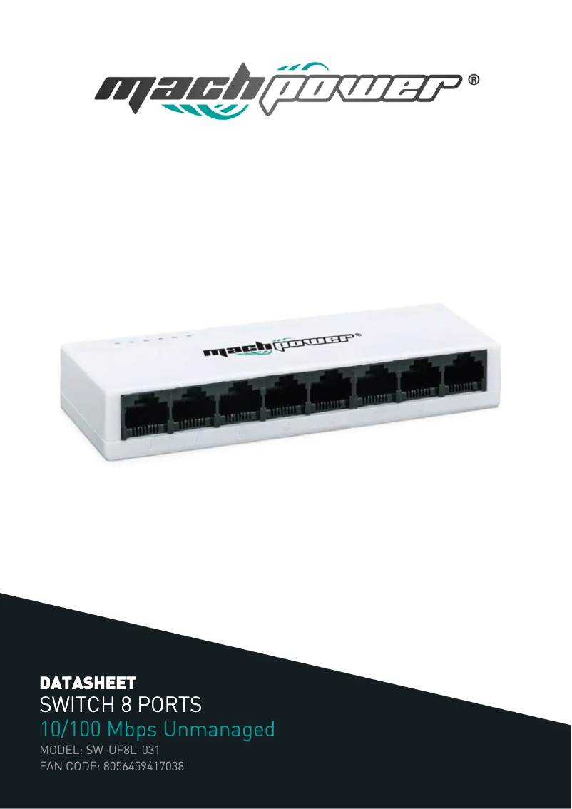 Page 1 de la notice Manuel utilisateur Mach Power SW-UF8L-031