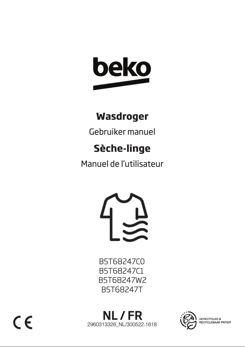 Page 1 de la notice Manuel utilisateur Beko B5T68247T