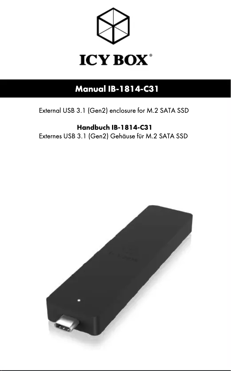 Página 1 del manual Manual de usuario Icy Box IB-1814-C31