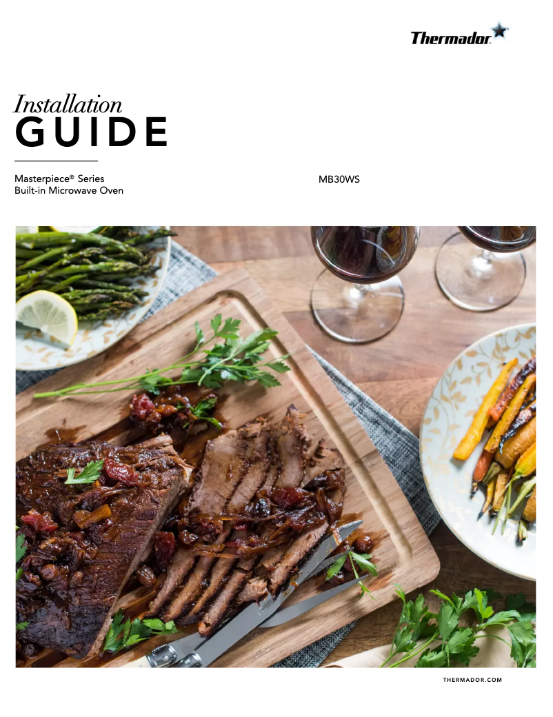 Page 1 de la notice Guide d'installation Thermador MB30WS