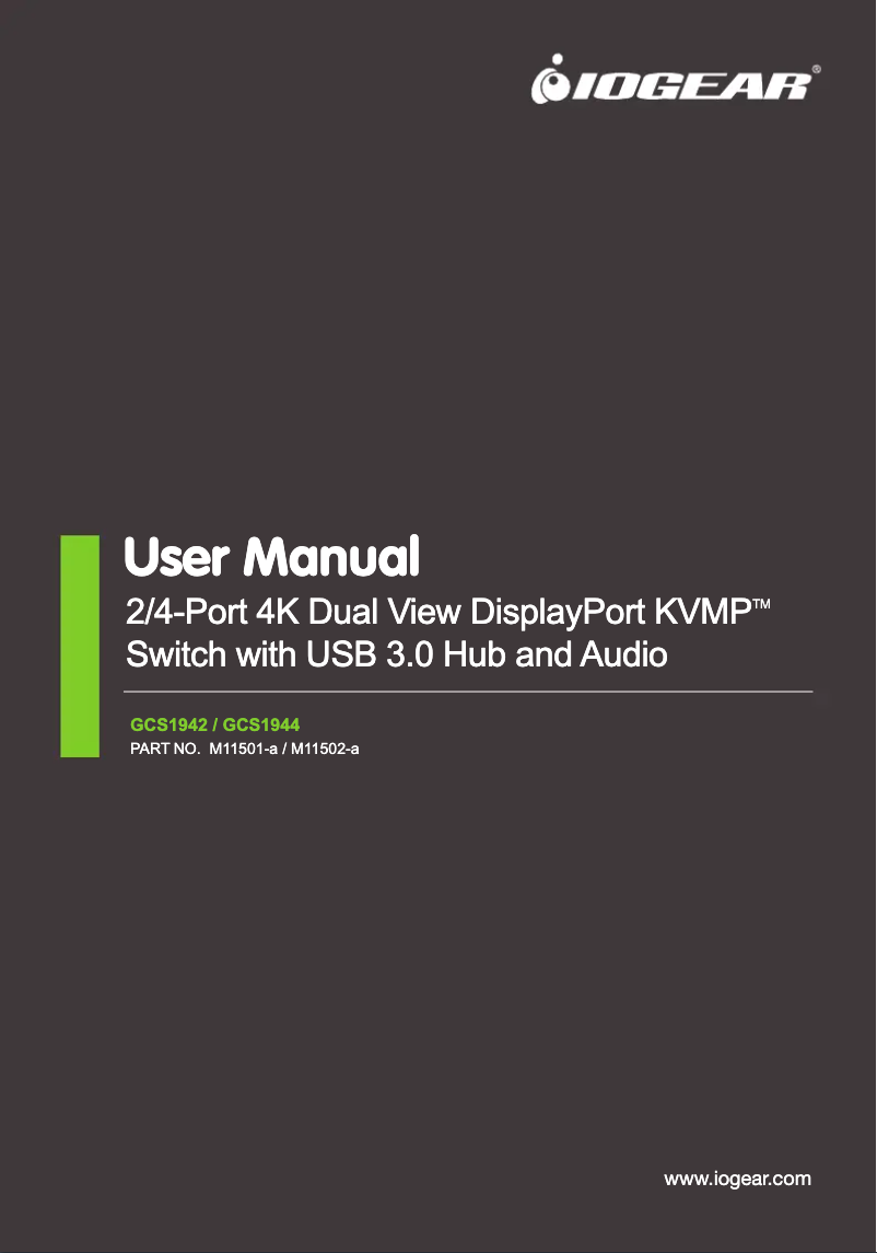 Page n°1 - Manuel utilisateur iogear GCS1942